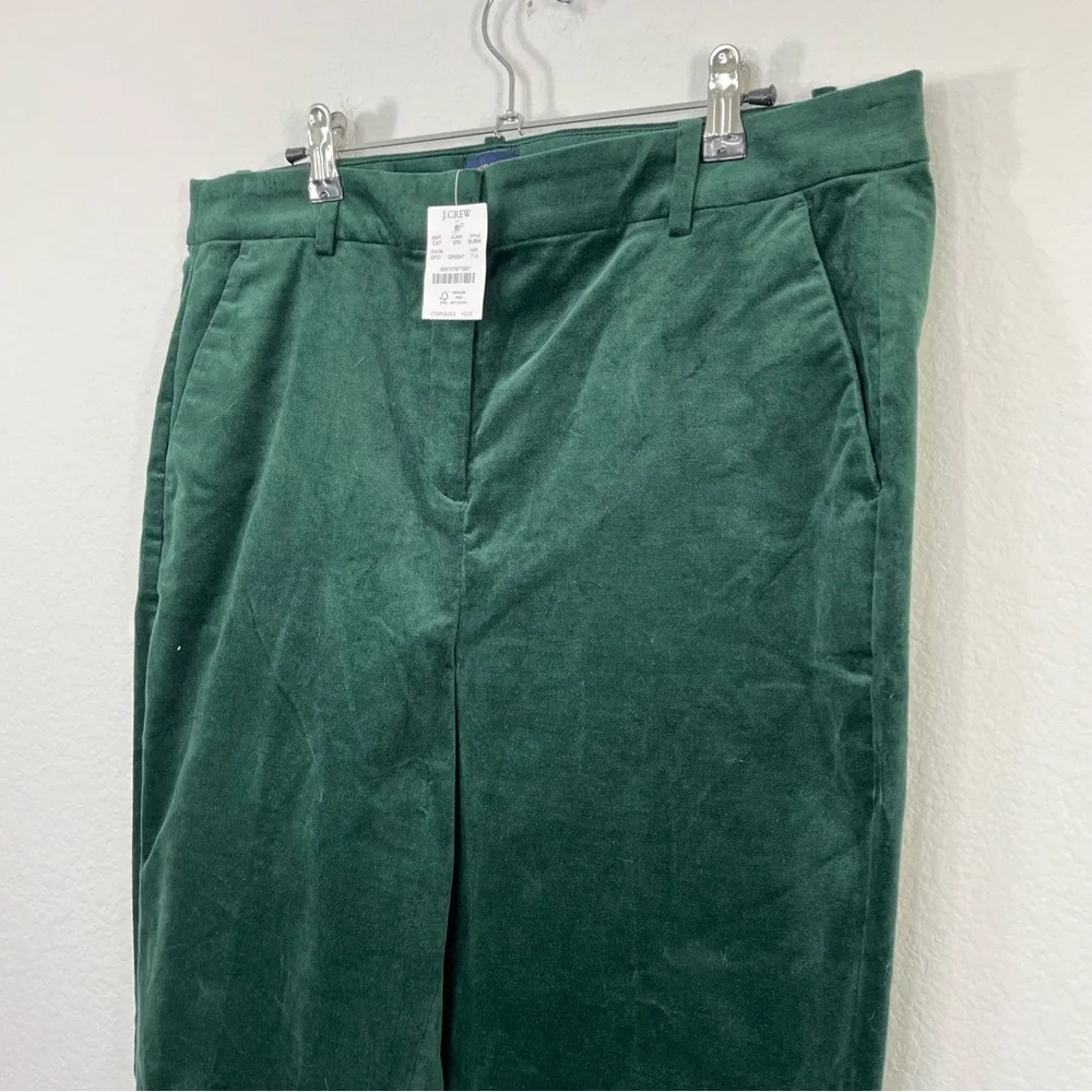J.Crew NWT Velvet Kallie pant Darkest Forest size 14 Tall - Picture 3 of 11